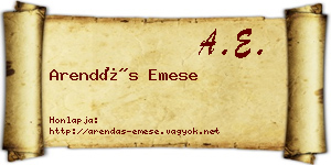 Arendás Emese névjegykártya