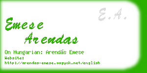 emese arendas business card