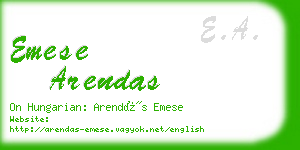 emese arendas business card